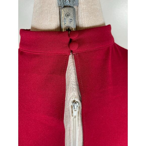 SER.O.YA Mave Long Sleeve Mock Neck Open Back Ruby Red Mini Dress Size Large - Picture 9 of 13